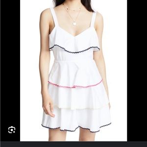 Wayf white tiered mini dress